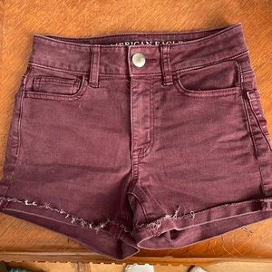 Burgundy AE jean shorts